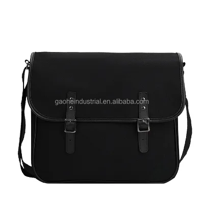 Black Canvas Messenger Bag Large Hobo Crossbody Outdoor Bags