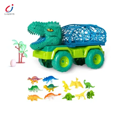 Chengji Manual Car Truck Kids Toy Tyrannosaurus Car Dinosaur Truck Transporter Vehicle Toy Truck for Kids Picking Toy Car