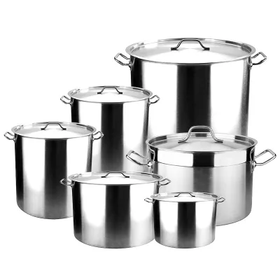 Luxury 58L Stainless Steel Pot With Induction Bottom Cover Lid for Home Event Soup Cooking Designed Luxury Style Induction Stove