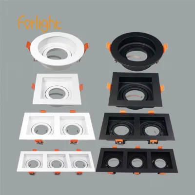 In Stock Recessed Gu10 Frame Downlight Gu10 Mr16 Spotlight Iron Fixture Fitting with Gu10 Socket for Hotel Project