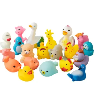 Baby Bath Toys Bulk Infant Bath Toys Water Float Squeak Rubber Animals Squeak Bath Toy Set for Toddlers Kids