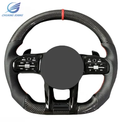 High Quality for Mercedes Benz 809AMG Carbon Fiber Black Button Assembly Steering Wheel