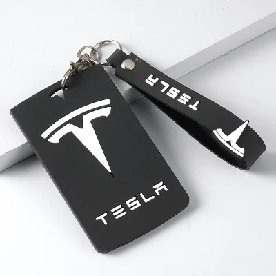 Silicone Cover Key Card Case Pouch Key Chain for Tesla Model 3 Y Key Card Pouch Cover Case Car Accessories