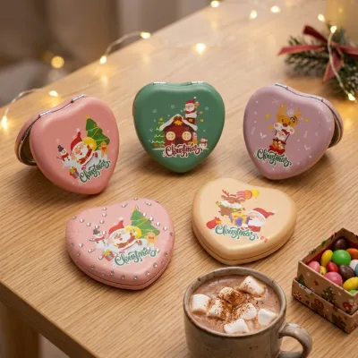 LG-M6079 Heart Shape Modern Glass Multi-pattern Folding Portable Double-Sided Mini Mirror for Promotion Gift Use