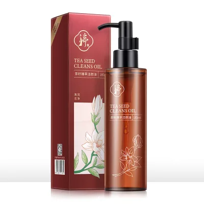 Private Label Custom Organic Tea Seed Essence Heavy Makeup Cleansing Oil Gentle Cleaning 3 in 1 Eye Lip Face Makeup Remover Oil