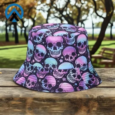High Quality Unisex Polyester Bucket Hats Custom Logo Fashionable Sun Printed Bucket Hats Beach Outdoor Bucket Hats for Adults