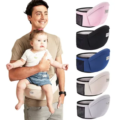 Hip Seat Baby Carrier, Ergonomic Child Carrier Baby Hip Carrier with Adjustable Waist Belt, 3D Non-Slip Seat & Various Pockets