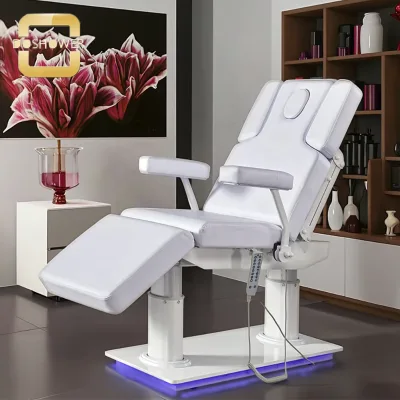 Eyelash Extension Heating Facial Bed of 4 Motors Facial Treatment Bed Manufacture for Beauty Salon Equipment LED Facial Bed Unit