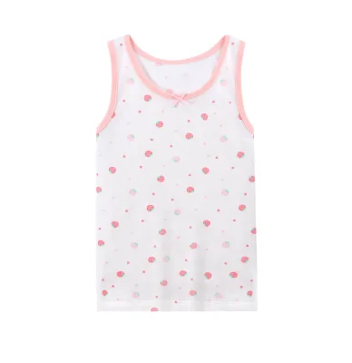 Summer Home Wear Kids T Shirts Girls Sleeveless T-shirt Children Clothing Girl Cotton Vest
