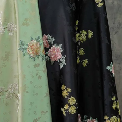 Colorful Traditional Emboridry Flowers Jacquard Brocade Fabric Top Quality for Man Women Kimono Dress Tibetan Cheongsam Hanfu