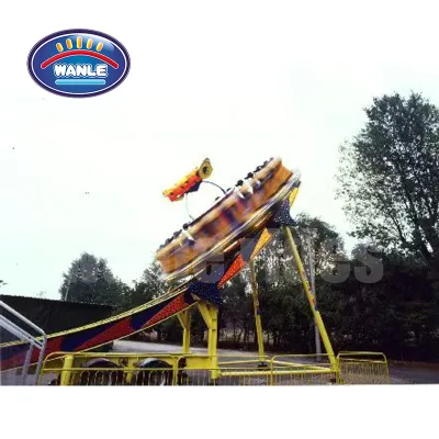 Outdoor Track Sliding Flying UFO Ride Spinning Flying Saucer Carnival Equipment with Custom Color Options