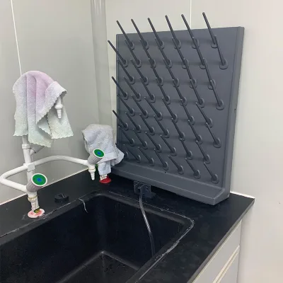 (TOPNOZZLE)4PCS Laboratory PP Single Drip Rack 52 Utensils Drying Beaker Rack PP Pegboard