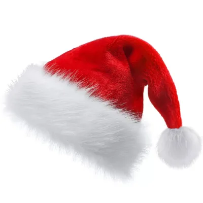 Christmas Hat Santa Hat Holiday for Adult and Children Decor New Year's Gifts Home Party Plush Velvet Santa Hat