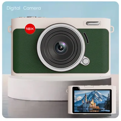 8MP + 5MP 4K HD Professional Digital Camcorder 64MP Autofocus Video with Anti-Shake Dual Lenses 1200mAh Mini Camcorder