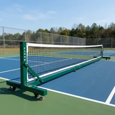 Heavy-Duty Portable Children's Pickleball Net Customized Logistics Green Posts Competitive Honeycomb Core Durable Wheel-Enabled