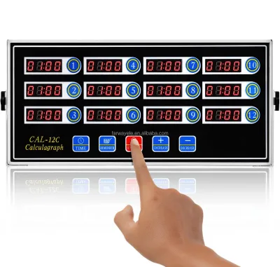 Digital Kitchen Timer Burger Basket Shaking Timing Reminder Device Stainless Steel Loud Alarm Calculagraph 12 Channel Timer