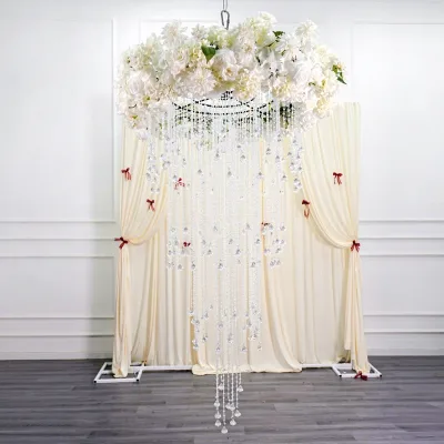 Wedding Decoration Hanging Beaded Curtain Luxury Long Event Banquet Wedding Ceiling Decoration