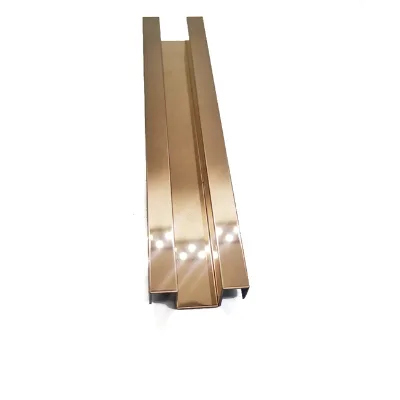 Decorative Golden Stainless Steel Custom Shape Inner Groove Metal Trim for Villa Interior Wall & Ceiling Molding