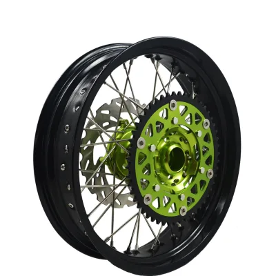 KXL250 2018 Aluminum Alloy Anodized 17 Inch 36 Spoke Supermoto Wheel Sets for Kawasaki
