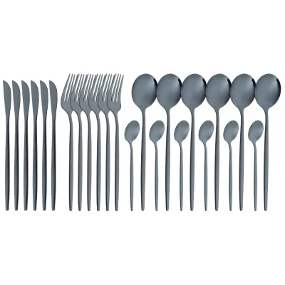 Factory Price Stainless Steel Black Portugal American Flatware Set