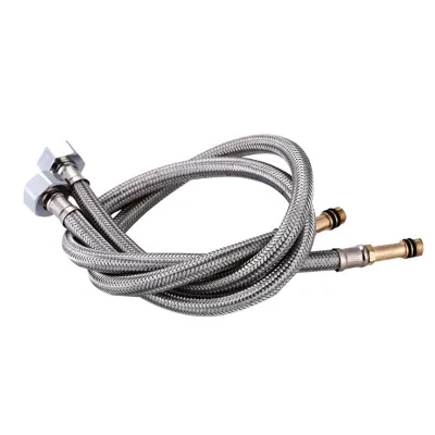 Kitchen Sink Washbasin Countertop Basin Cold-hot Water Faucet Inlet Spout 1/2 Inch 304 Stainless Steel Braided Flexible Hose
