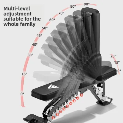 Dumbbell Bench Press Home Fitness Chair Sit-Up Bench Unisex Commercial Multi-Functional Foldable Steel Frame Fitness Equipment