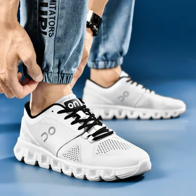 Summer Cross-border Foreign Trade Solid Color Lovers Breathable Mesh Sneakers Men's Running Shoes Student Casual Korean-style
