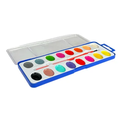 Wholesale Oval Pan Solid Watercolor Palette Transparent Plastic Box Watercolor Pigment Kit for School Classroom Art Supply Bulk