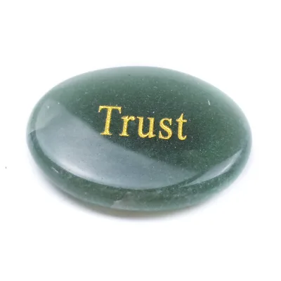 DIY Natural Crystal Agate Green Aventurine Stone English Lettering Ornaments for Irregular Belief Prayer and Blessing Ceremony