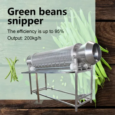 Industrial Green Bean Cutting Machine Snipper 200kg/h Topping and Tailing Machine with Plastic Steel Drum