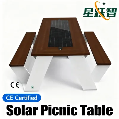 Hot Sale Smart Solar Powered Table Steel Mobile Charging Station Wireless USB