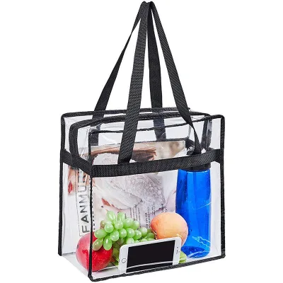 Customized Clear Stadium Bag Events Approved Pvc Transparent Tote Bags for Gym