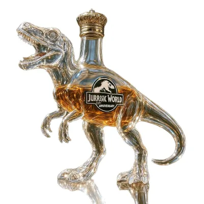 Custom Logo T-Rex Shape Borosilicate Glass Whiskey Decanter Retro Design Hand Blown Sealed Liquor Bottle Unique Barware Gift Set