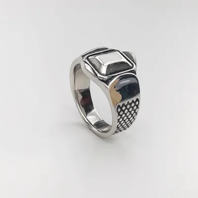 Classic Style Wedding Ring Men's/Women's High Quality Antique Silver Plated Stainless Steel  Ring