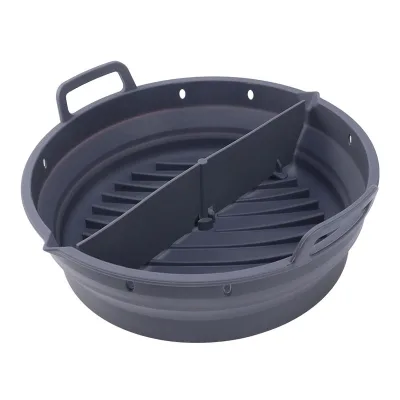 22cm Collapsible Silicone Airfryer Baking Tray 8.5 Inch Reusable Air Fryer Accessories Pot Liner Cooking Cookware
