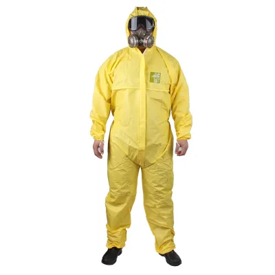 Yellow Standard Hooded Waterproof Coverall Ansell MG2300 YY23-B-99-111 Safety Workwear for Chemical Handling PPE