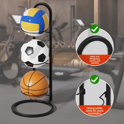 Mobile Basketball Soccer Volleyball Kids' Ball Iron Storage Rack for Gymnasium Use