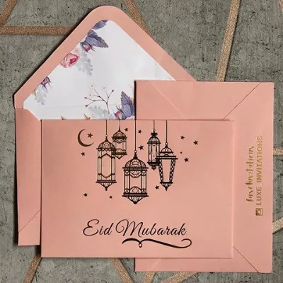 Customized Invitation Thank You Card Arabic EID Cards With Eid Mubarak Wax Seal and Greeting Cards