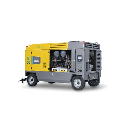 XAS98 Atlas Copco 33KW Mobile Movable Diesel Engine Air Compressor 7Bar Pressure Can Simultaneously Drive Three Pneumatic Tools