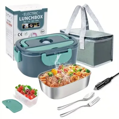 Electric Lunch Box Cheap Wholesale 110V/220V Portable Bento Heated LunchBox Leak Proof Food 2 in 1 for Car and Home