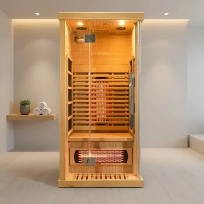 Compact Hemlock Steam Room 1200x1000mm Sauna Room with Spectrum Therapy