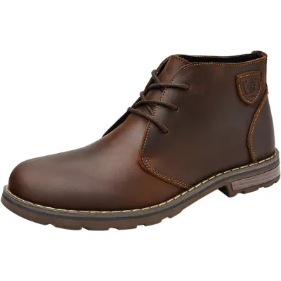 Hot Selling Men's Boots Cowboy Leather Factory Supplier New Brand Ankle Men's Boots