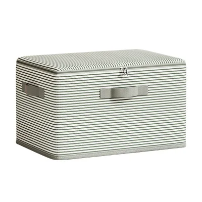 Multipurpose Fabric Clothing Storage Bins Under Bed Striated Folding Box Collapsible Storage Boxes With Lids