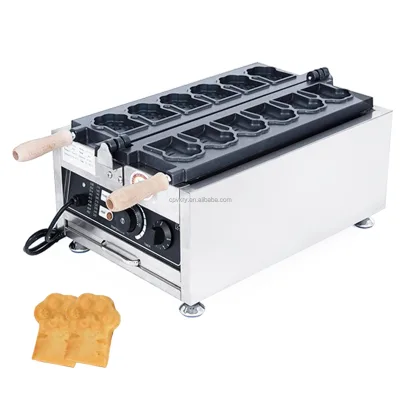 Commercial 110/220V Dog Cat Paw Shaped Waffle Maker Temperature Adjustable Waffle Baking Pan for Fun Kids Adults Electric Hotels