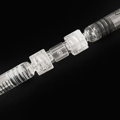 Double female threaded sterile luer lock connector for syringe
