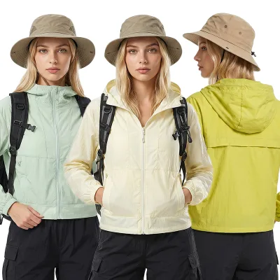 OEM/ODM Custom Lightweight Softshell Hoodies Jacket Women Half Zipper Outdoor Running Waterproof Windbreaker Sports Jacket