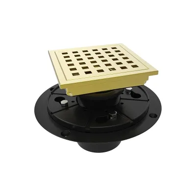 Modern Square Stainless Steel Shower Floor Drain with Pattern Grate Removable for Modern Bathroom