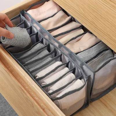 Mesh Jeans Drawers Bra Socks Foldable Multi-Function Underwear Storage Box