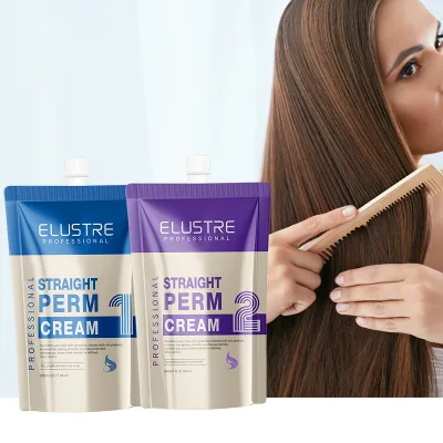 Wholesale Elustre Professional Salon Acid Nano Protein Shining Permanent Rebonding Hair Straightening Cream for Coarse Hair