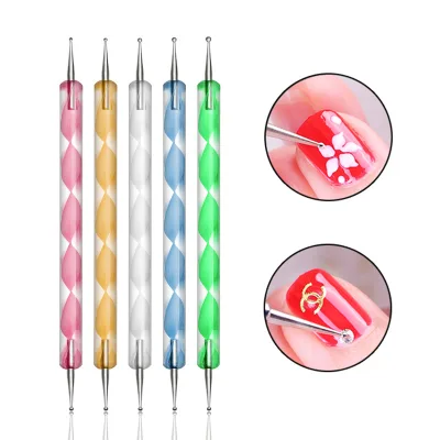 High Quality Crystal Handle Nail Art Pen Set DIY Graffiti Painting Flower Pen  Dotting Rhinestone Nail Art Pen